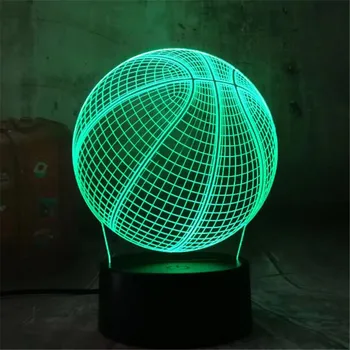 Basketbal Šport LED 3D ilúziu lampa Dekorácie Touch Usb 7 Farieb Zmeniť Svietidlá osvetlenie Nočné Svetlo Najlepšie Dieťa Chlapcov Muž Dary