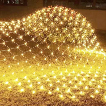 1.5X1.5M 2x3M 4x6M LED Čistý osvetlenie, Vonkajšie LED Oka Víla String Svetlo Vianočný Večierok Svadobné Nový Rok Garland záhradné Dekorácie