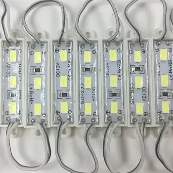 100ks SMD 5730 3 LED Modul, DC12V Nepremokavé studená Biela LED Osvetlenie Modul pre Značenie Mini led moduly 36x9mm