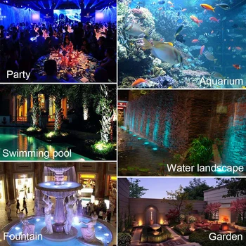 12V LED Podvodné Svetlo RGB Lampa Vodotesný IP68 Plávanie Bazén, Záhradné Fontány a Jazierka Vody Ryby Nádrž Akvárium Bodové Svetlá Dekor