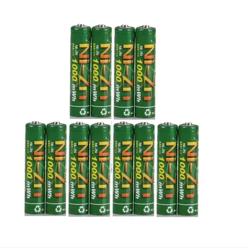 12pcs 1,6 v aaa 1000mWh nabíjateľné batérie Ni-Zn aaa 1,5 v batériou,