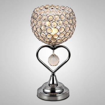 1Pc Tvorivé Crystal stolná Lampa Romantické Srdce-tvarovaný písací Stôl Svetlo Spálňa Svetla na Čítanie