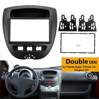 2 Din Auto Stereo Rádio Fascia Panel Doska Rám CD Panel informačný Panel Audio Rám pre Toyota Aygo /Citroen C1/Peugeot 107 2005 - 2