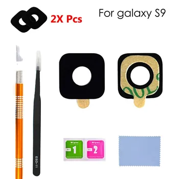 2 Pack Späť Zadný Fotoaparát Sklo Objektívu Náhradný Kryt pre Samsung Galaxy S9 S Tool Kit a Lepidlo Predinštalované