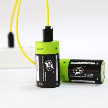 2 ks/veľa ZNTER 1,5 V 3000mAh Batérie Nabíjateľné Lipo A+ trieda C Veľkosť Micro USB kontakty batérie S USB Nabíjací Kábel