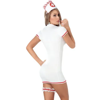 2017 Nové Sexy Jednotné Pokušenie Hranie Rolí Sestry Uniformy Obsahuje Dospelých Trikot Jednotné Sex Shop spodné Prádlo Biela SLG758