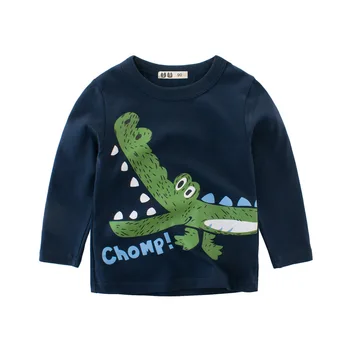 2019 Jar detské oblečenie nové dieťa, matka, dieťa tričko bavlna dinosaura štýl top chlapec dlhým rukávom T-shirt
