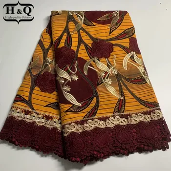 2019 Módne Africkej Tlače Vosk Čipky Textílie 6 Metrov/Ks Batik Čipky Bavlna Guipure Vyšívané Čipky Dámy Cirkvi Odev