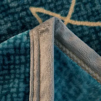 2019 Ryby Green Blue Print Deka Mäkké Hodiť Plaids Mikrovlákna, Coral Fleece Textílie Twin Plný Kráľovná Veľkosť Plechu Mat