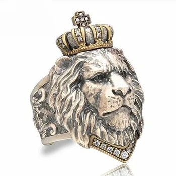 2020 Módne Kráľ Zvierat Lev Krúžok Pre Mužov Muž Gotický Punk šperky Veľká Veľkosť Prom Party Dovolenku Nosenie Príslušenstvo Simulácia lev