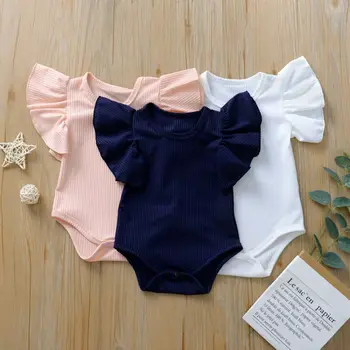2020 Novorodenca Set Telo Suit Baby Girl Bavlna Krátky Rukáv Kombinézu Oblečenie Nastaviť Sunsuit Dojčenské Oblečenie