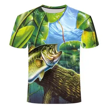 2020 nové rybárske tričko štýl bežné Digitálne ryby 3D Tlač t-shirt Muži Ženy Letné tričko Krátky Rukáv O-krku Topy&Tees s-6xl