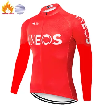 2020 pro team tuponosý cyklistický dres s dlhým rukávom zimné thermal fleece jersey cyklistické preteky požičovňa ineos Bicykli jersey