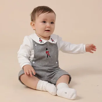 2020new Jeseň Zima Nové Detské Oblečenie Baby Knitwear Novorodenca Vyšívané Strappy Nohavice Nastaviť Boutique Deti Oblečenie Vianoce