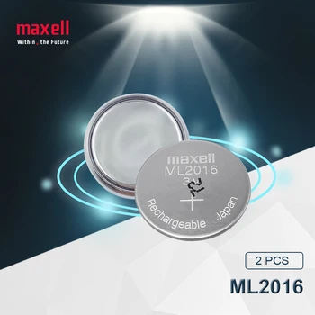 2pc Maxell Pôvodné ML2016 ML 2016 3v Li-Ion Lithium Ion Nabíjateľná okrúhlu Tlačidlo CMOS RTC Batérie Batérie