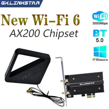 3000Mbps Bezdrôtového Adaptéra PCI Express Sieťová Karta Pre WiFi 6 Intel AX200 Dual Band Bluetooth 5.1 802.11 AX S Asrock Anténa