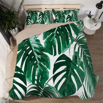 3D Tropic Leaf 53 Posteľ obliečky na Vankúše Deka Perinu Nastaviť