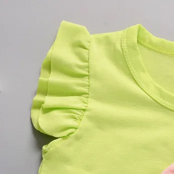 40# Batole detské Oblečenie Baby Dievča Oblečenie Karikatúra Tlače Vesta T-shirt Topy+šortky Oblečenie Set Baby Girl Šaty Детская