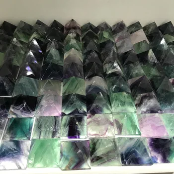 40mmPyramid Liečivý Kryštál Kameň Nastaviť Čakra Nastaviť Prírodné Zelené Fluorite Šperky Čo Domova Remeslá