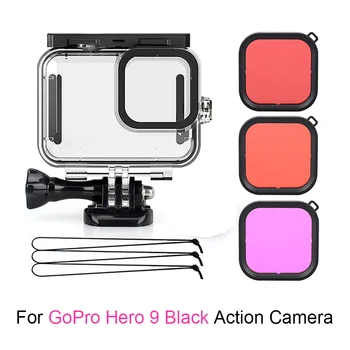 45M Vodotesné puzdro Pre GoPro Hero 9 Black Akcia Fotoaparát Potápanie Bývanie Kryt Objektívu Filter pre GoPro Hero 9 Kamery Príslušenstvo