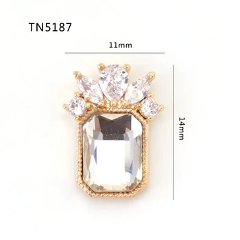 5 ks/veľa TN5187 Obdĺžnik Zliatiny Zirkón Nail Art Kryštály nechtov šperky Drahokamu nechty príslušenstvo dodávky dekorácie charms