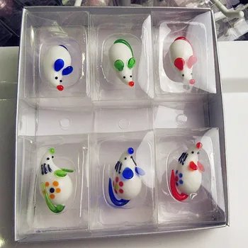 6pcs Custom handmade Murano skla penguin Figúrky, Vianočné ozdoby Domáce dekorácie Miniatúrne Zvieratá sklenené sochy Prívesok
