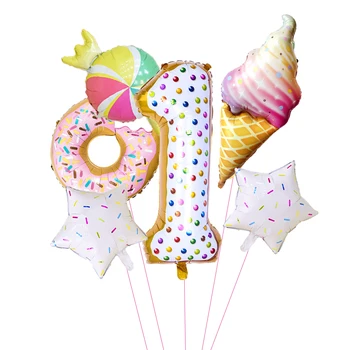 6pcs/veľa Šišku Narodeninovej Party 42 Palcový Digitálny Fóliový Balón nastaviť pre happy birthday dekor 1. narodeniny dekor dievča prospech balón