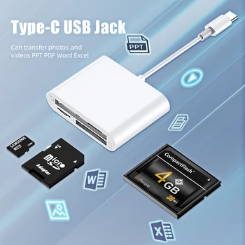 !ACCEZZ USB C Adaptér Kariet Memory Rozšíriť Telefón TF/SD/CF Kamera Pamäť Pre Huawei Realme X50 Pro Macbook OTG
