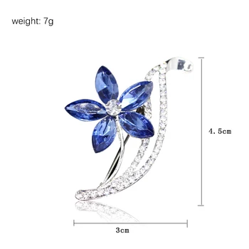 AISHI YINNA Nové Kreatívne Modré Crystal Kvet Brošňa Módne Oblečenie Príslušenstvo All-Zápas Vonku Strany Svadobné Šperky Darček