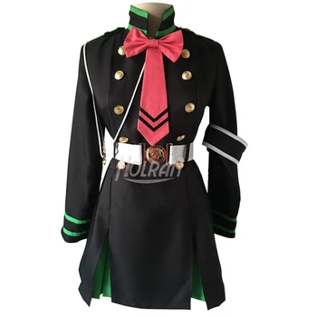 Anime Seraph Konca Hiiragi Shinoa Vojenské Cosplay Kostýmy, šaty motýlik pás Jednotné Oblečenie