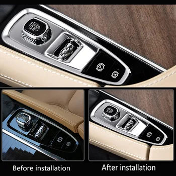 Auto príslušenstvo pre Volvo 2018 xc60 upravené kút ručnej brzdy dekoratívne zvuk úprava panel nálepky s90 xc90 v90cc s60, v60