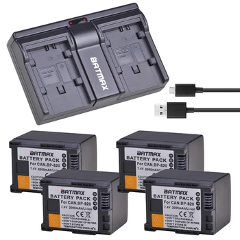 BP-820 BP820 4PCS Li-ion batéria +USB Dual Channel Nabíjačka pre Canon VIXIA HF G30, G40, XA20, a XA25 Videokamier Batérie