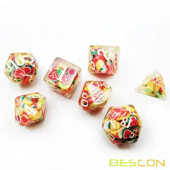 Bescon Ovocie Polyhedral Dice Set, Novinka RPG Kocky súbor 7
