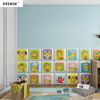 Cartoon zvierat znak anti-kolízie mäkké steny uhol anti-kolízie pásy materskej školy dieťa cartoon penové 3D samolepky na stenu