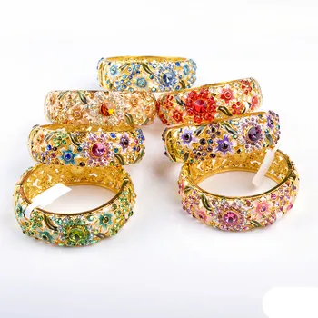 Cloisonne náramok, 18KGP dámske šperky, obojstranné crystal, plný kruh darček pre 1pcs