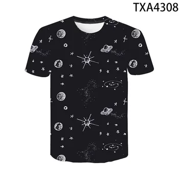 Cool Zábavné Vesmír, Planéta Priestor Galaxy Astronaut 3D T shirt Muži, Ženy, Deti Mesiac Tlač Hviezdy Neba Chlapec Dievča Módne Topy Tees