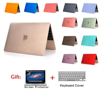 Crystal / Matný Notebook Prípad Pre MacBook Air Pro Retina 11 12 13.3 15 Pokrytie Nových Pro 13 15.4 palcov s Dotyk Bar A2159 A1707 A1708