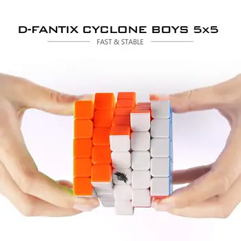 D-FantiX Cyclone Chlapci 5x5 Rýchlosť Kocka Stickerless Magic Cube Puzzle, Hračky 5x5x5 Kocka 64mm Hladké Twist Hra pre Deti, Dospelých, Študentov