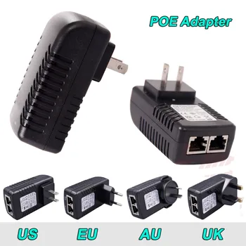 DC48V 0.5 EÚ/VB/USA/AU Sieť POE Switch Ethernet, POE Adaptér, POE Injektor Spliter Pre IP kamera s POE