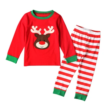 Detské Pyžamo Santa Jeleň Pyžama, Baby, Dievčatá, Pyžamá Chlapci Sleepwear 2-7Y Vianočné Pajama Sady Pyžamo Dlhý Rukáv Deti Kostým