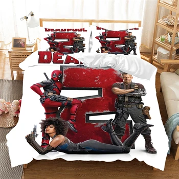Disney Deadpool posteľná bielizeň Nastaviť Perinu obliečka na Vankúš bytový Textil Dospelých Detí Darček Kráľovná King Size Postelí Nastavenie (NIE List) Darček