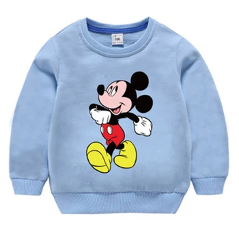 Disney Mickey Vytlačené Mikina na Jar a na Jeseň Čistá Farebná Karikatúra Čistej Bavlny detská Mikina