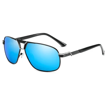Dizajn značky Klasický Štvorec Polarizované slnečné Okuliare Mužov Kovové Jazdy Slnečné Okuliare Muž Povlak Slnečné okuliare UV400 Odtiene Okuliare