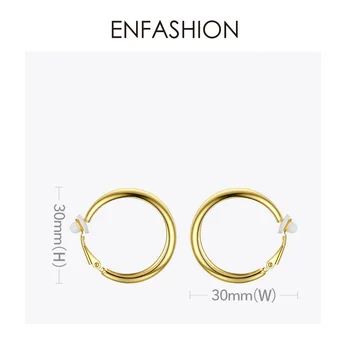 ENFASHION Jednoduchý Kruh Ucho Putá Klip Na Náušnice Pre Ženy, Zlatá Farba Punk Geometrické Earings Bez Piercing Šperkov E191133