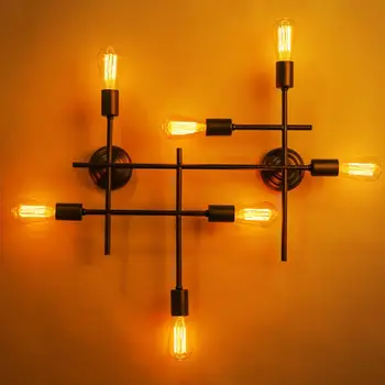 Európsky štýl jednoduché 7 vedúci nástenné svietidlo iron art pobočky nástenné svietidlo koridoru štúdia hotel osobné osvetlenie