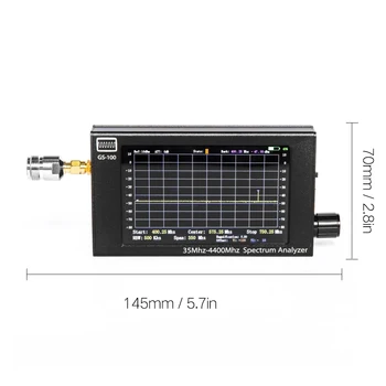 GS100 35MHz-4400MHz TFT LCD Displej Mobilné spektrálny Analyzátor, Hliníkový kryt Multifunkčný Nástroj Pomôcka