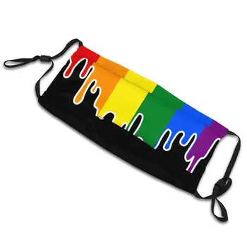 Gay Pride Vlajka Drip Opakovane Masku na Tvár Muži Ženy Rainbow LGBT Prachotesný ochranný Kryt Respirátor Úst-Utlmiť