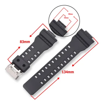 Gumené Watchband Pre Casio G Shock 16 mm Náhradný Popruh GD GLS GA-100/110/120/150/200/300 GW8900 Čierne Športové Hodinky, Príslušenstvo