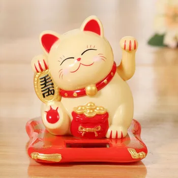 Japonský Štýl Solárny Maneki Neko Príjemné Fortune Mačka Šťastie pre domácich Auto Hotelovej Reštaurácii Dekorácie, Remeselné