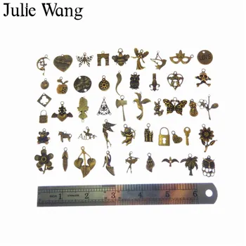 Julie Wang 100g/pack Náhodne Zmiešané Antické Bronzové Malé Kúzlo Pre Náhrdelník Prívesky Náramok Šperky, Takže Kovové Príslušenstvo